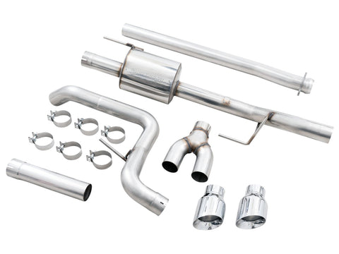AWE Tuning 0FG 21+ Ford F150 Dual Side Exit Cat-Back Exhaust- 4.5in Chrome Silver Tips - 3015-22067