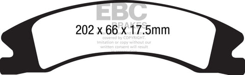 EBC 15+ Cadillac Escalade Ext/Esv 6.2 2WD Yellowstuff Front Brake Pads - DP41885R