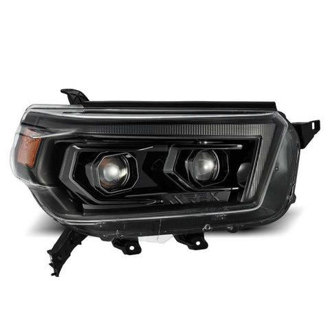 AlphaRex 10-13 Toyota 4Runner LUXX LED Proj Headlights Plank Style Alpha Black w/Seq Signal/DRL - 880756