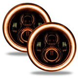 Oracle Jeep Wrangler JL/Gladiator JT 7in. High Powered LED Headlights (Pair) - Amber - 5769J-005