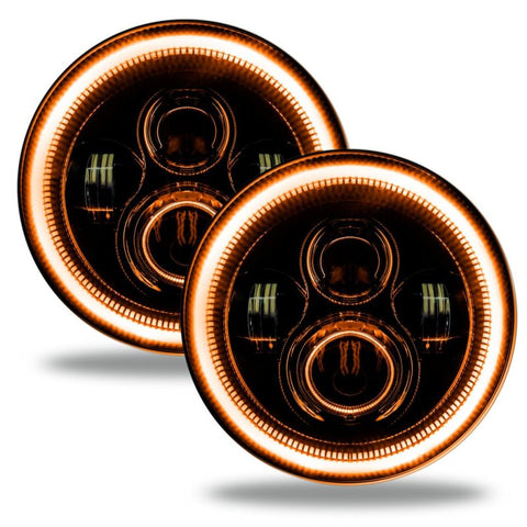 Oracle Jeep Wrangler JL/Gladiator JT 7in. High Powered LED Headlights (Pair) - Amber - 5769J-005