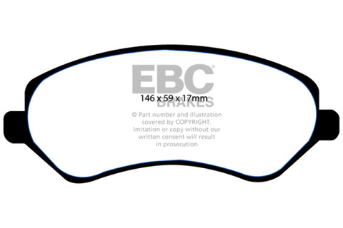 EBC 04-07 Chrysler Town & Country 3.3 Rear Drums Yellowstuff Front Brake Pads - DP41612R