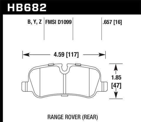 Hawk 2007 Land Rover Range Rover Sport HPS 5.0 Rear Brake Pads - HB682B.657