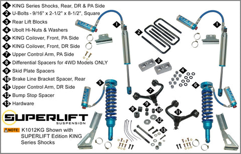 Superlift 05-20 Toyota Tacoma 4WD (Excl TRD Pro Models) - w/ King Shocks 3in Lift Kit - K1012KG