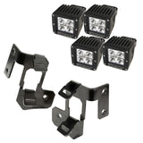 Rugged Ridge 07-18 Jeep Wrangler JK Semi-Gloss Black Square A-Pillar LED Light Mount Kit - 11232.33