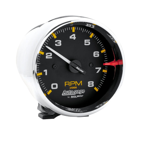 Autometer Autogage 3-3/4in. 0-8K RPM Black Dial/Chrome Case Pedestal Tachometer - 2301