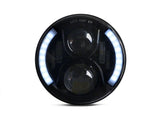 Raxiom 97-18 Jeep Wrangler TJ & JK 6-LED Headlights w/ Partial Halo- Blk Housing (Clear Lens) - J135442