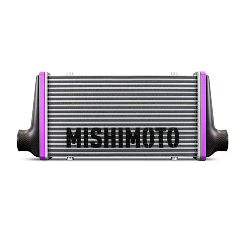 Mishimoto Universal Carbon Fiber Intercooler - Matte Tanks - 450mm Gold Core - S-Flow - C V-Band - MMINT-UCF-M4G-S-C