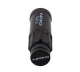 NRG 700 Series M12 X 1.5 Steel Lug Nut w/Dust Cap Cover Set 21 Pc w/Locks & Lock Socket - Black - LN-LS700BK-21