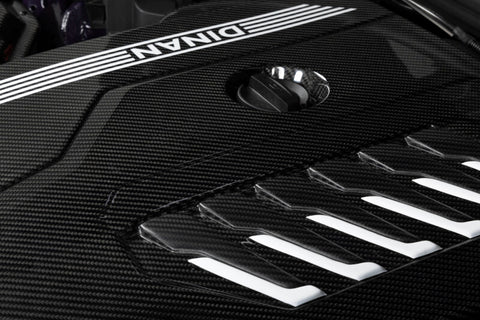 Dinan 19-26 BMW B58D (G01/G02/G20/G22/G23/G26/G42) Gloss Carbon Fiber Engine Cover w/Matte Accents - D590-0003