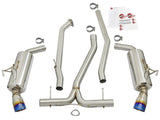 aFe POWER Takeda 16-17 Honda Civic I4-1.5L (t) 2.5-2.25in 304 SS CB Dual-Exit Exhaust Blue Tips - 49-36615-L