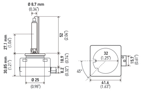 Hella Xenon D1S Bulb PK32d-2 85V 35W 4300k - D1S 4300 K