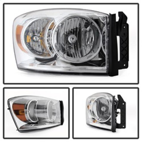 xTune Dodge Ram 1500 06-08 / Ram 2500/3500 06-09 Amber Crystal Headlights Chrome HD-JH-DR06-AM-C - 9022913