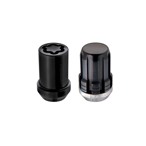 McGard SplineDrive Tuner 5 Lug Install Kit w/Locks & Tool (Cone) M12X1.25 / 13/16 Hex - Black - 65554BK