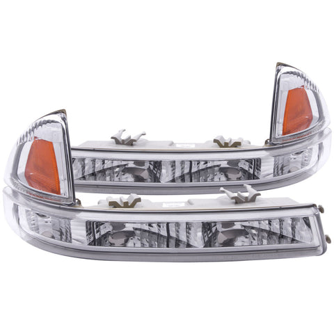 ANZO 1997-2004 Dodge Dakota Euro Parking Lights Chrome w/ Amber Reflector - 511044