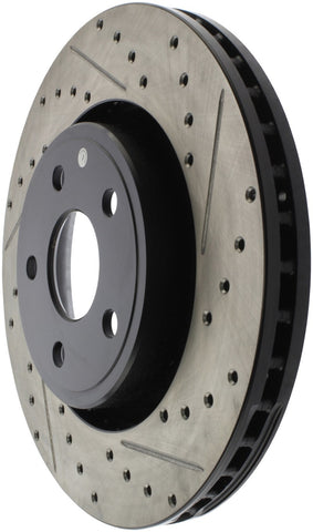 StopTech 11-12 Dodge Durango Sport Drilled & Slotted Front Driver-Side Brake Rotor - 127.58008L