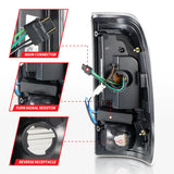 ANZO 1997-2003 Ford F-150 LED Tail Lights w/ Light Bar Black Housing Clear Lens - 311377