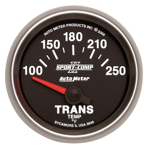 Autometer Sport-Comp II Short Sweep Electronic 100-250 Deg F Transmission Temp Gauge - 3649