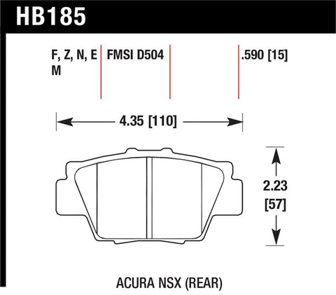 Hawk HP+ Street Brake Pads - HB185N.590