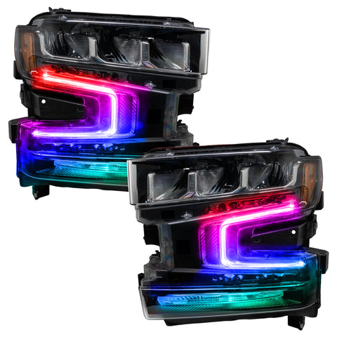 Oracle 19-21 Chevy Silverado 1500 RGB+W Headlight DRL Kit - ColorSHIFT w/ BC1 Controller - 1441-335