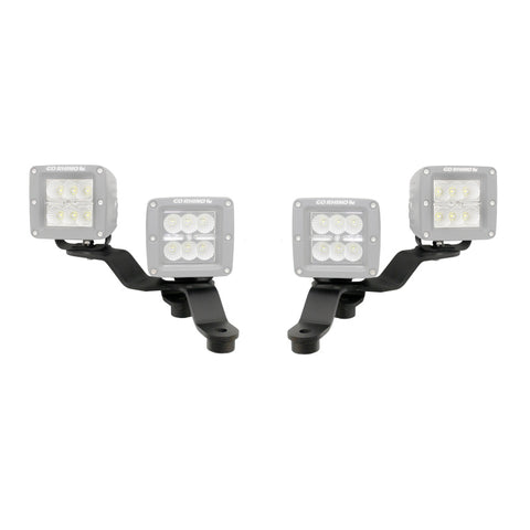 Go Rhino 18-20 Jeep Wrangler JL/JLU/Gladiator JT Light Mount - Two 3in Cubes Offset - 730231T