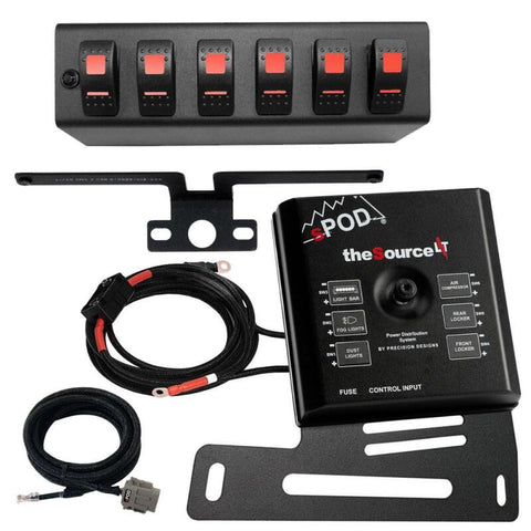 sPOD 07-08 Jeep Wrangler JK SourceLT w/Green LED Switch Panel - 873160
