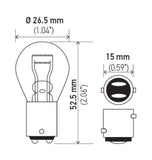 Hella Bulb 7225 12V 21/4W BAZ15d S8 - 7225
