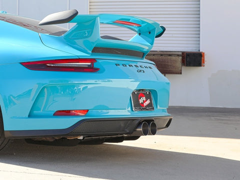 afe 14-16 Porsche 911 GT3 991.1 H6 3.8L MACH Force-Xp 304 SS Cat-Back Exhaust System w/ Brushed Tips - 49-36450-H