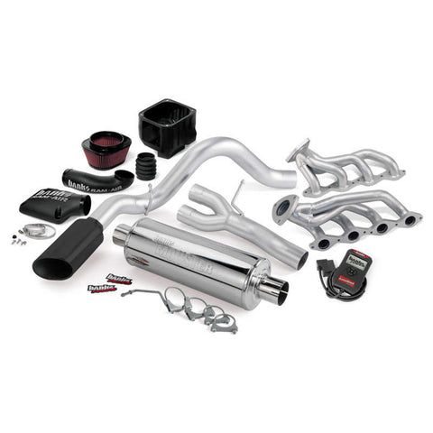 Banks Power 99-01 Chevy 4.8-5.3L Non-Air Inj 1500-ECSB PowerPack Sys - SS Single Exh w/ Black Tip - 48057-B