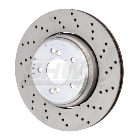 SHW 08-13 BMW M3 4.0L Right Rear Cross-Drilled Lightweight Brake Rotor (34212283804) - BRR42854