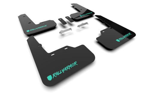 Rally Armor 22-26 Subaru WRX Black UR Mud Flap Altered Font Teal Logo - MF92-UR-BLK/TL-X