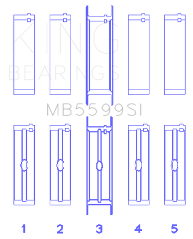 King Engine Bearings International 421CI/446CI V8 (STD Size) Crankshaft Main Bearing Set - MB5599SI