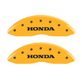 MGP 4 Caliper Covers Engraved Front Honda Rear H Logo Yellow Finish Black Char 2009 Honda Ridgeline - 20139SHOHYL