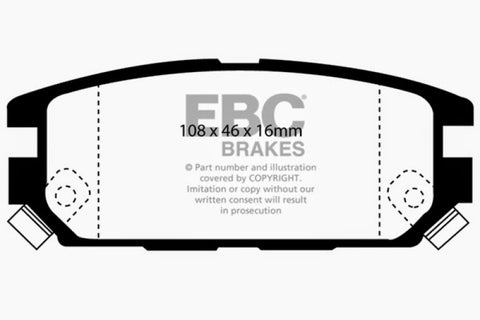 EBC 91-93 Dodge Stealth 3.0 4WD Redstuff Rear Brake Pads - DP3987C