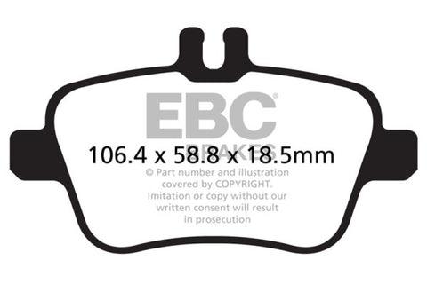 EBC 13+ Mercedes-Benz CLA250 2.0 Turbo Redstuff Rear Brake Pads - DP32157C