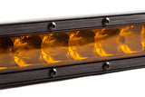 Diode Dynamics 12 In LED Light Bar Single Row Straight - Amber Flood Each Stage Series - DD6041S
