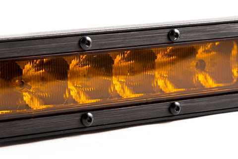Diode Dynamics 12 In LED Light Bar Single Row Straight - Amber Flood Each Stage Series - DD6041S