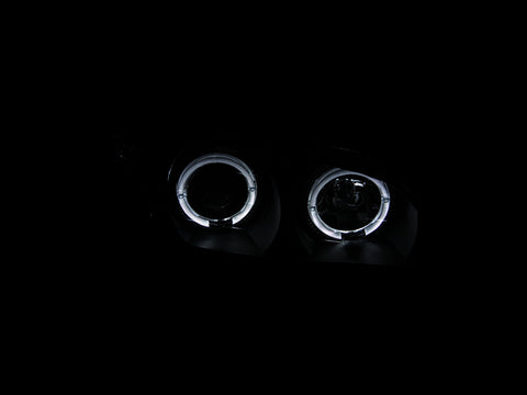 ANZO 2000-2004 Infiniti I30 Projector Headlights w/ Halo Black - 121077