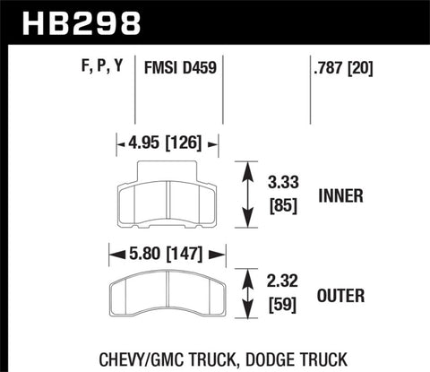 Hawk HPS Street Brake Pads - HB298F.787