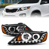 ANZO 2011-2013 Kia Sorento Projector Headlights w/ Halo Black (CCFL) - 111248