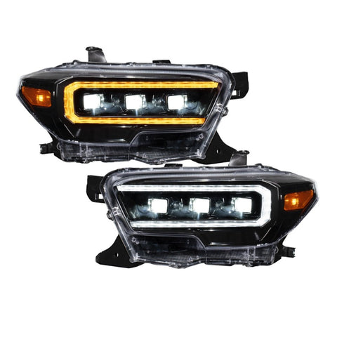Form Lighting 2016-2023 Toyota Tacoma LED Projector Headlights with Selectable DRL Chrome (Pair) - FL0112