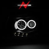 ANZO 2005-2011 Toyota Tacoma Projector Headlights w/ Halo Black - 121282