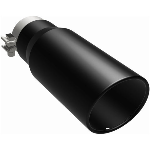 MagnaFlow Tip Stainless Black Coated Single Wall Round Single Outlet 5in Dia 3.5in Inlet 14.5in L - 35237