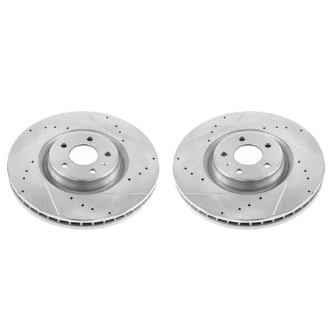 Power Stop 17-18 Audi A6 Front Evolution Drilled & Slotted Rotors - Pair - EBR1206XPR
