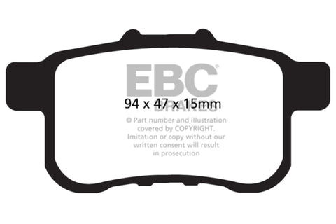 EBC 09-14 Acura TSX 2.4 Redstuff Rear Brake Pads - DP31987C