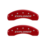 MGP 4 Caliper Covers Engraved Front & Rear Explorer/2011 Red Finish Silver Char 2009 Ford Explorer - 10041SEXPRD