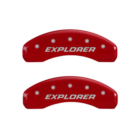 MGP 4 Caliper Covers Engraved Front & Rear Explorer/2011 Red Finish Silver Char 2009 Ford Explorer - 10041SEXPRD