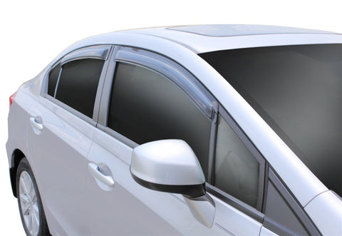 AVS 12-15 Honda Civic Ventvisor Outside Mount Window Deflectors 4pc - Smoke - 94462