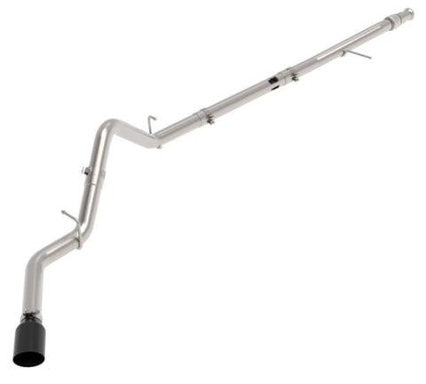 aFe Large Bore-HD 3in 409SS DPF-Back 20-21 GM Trucks L6-3.0L (td) LM2 - Black Tip - 49-44128-B