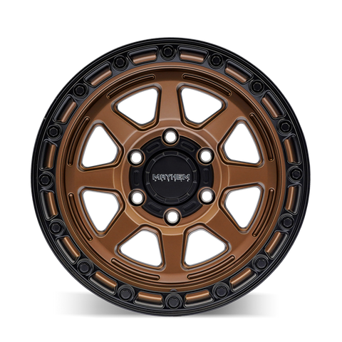 Mayhem 8306 Ridgeline 17x8.5 / 6x135 BP / -6mm Offset / 87.1mm Hub Satin Bronze/Black Lip Wheel - 8306-7836BZ